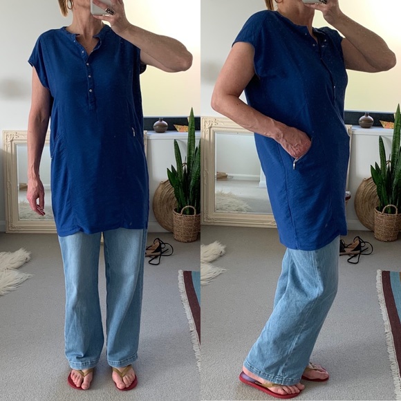 Y2K Vintage Cop. Copine Tunic Dress Cobalt Blue EU 42 UK 14 - Picture 10 of 11